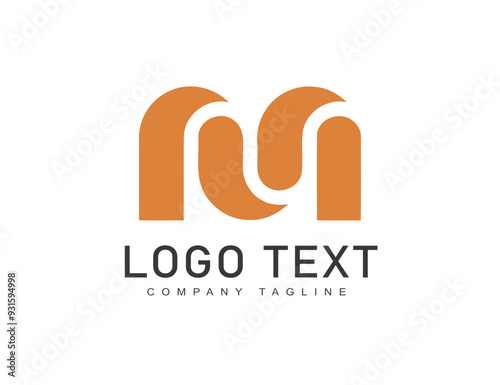 Trendy monogram m logo for brand design photo