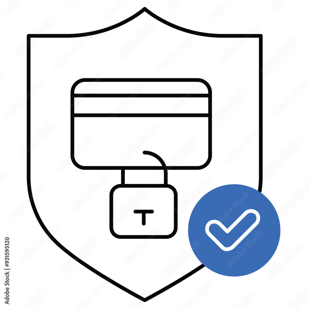 An icon symbolizing secure online transactions with a shield and a checkmark, highlighting data protection, cybersecurity, and secure payment processing. An icon symbolizing secure online transactions with a shield and a checkmark, highlighting data protection, cybersecurity, and secure payment processing.
