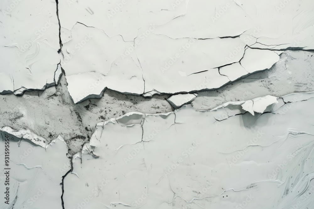 Obraz premium Cracked white paint
