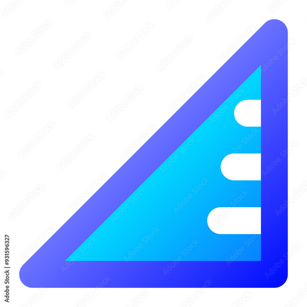 Ruler Triangle Gradient Filled Two-Tone Style Icon Perfect for School and Education Theme Ruler Triangle Gradient Filled Two-Tone Style Icon Perfect for School and Education Theme