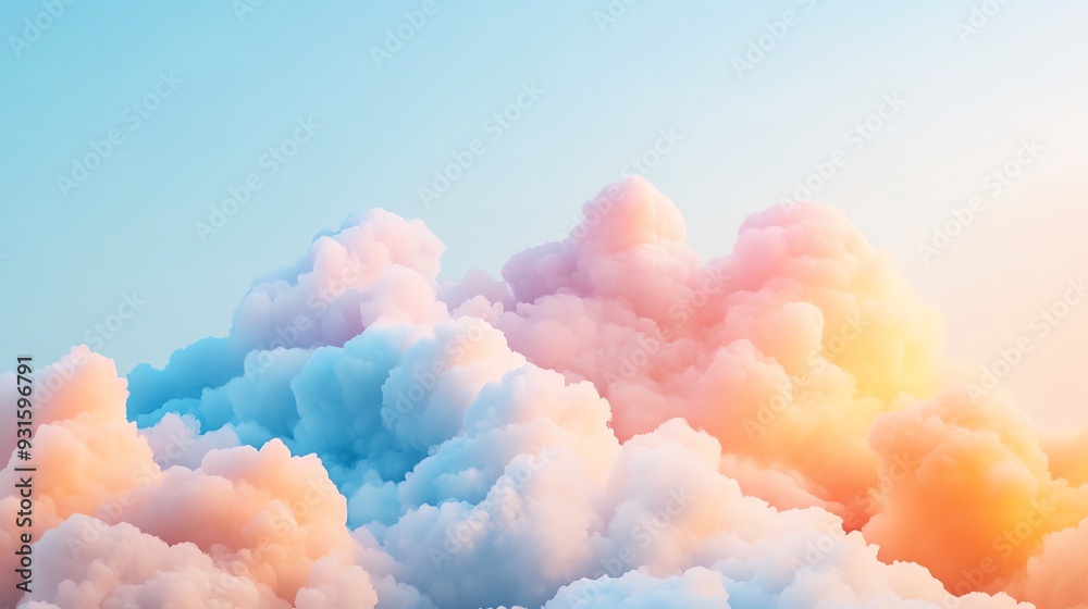 Soft, pastel clouds create a dreamy sky at sunset, evoking a serene and tranquil atmosphere perfect for relaxation. Soft, pastel clouds create a dreamy sky at sunset, evoking a serene and tranquil atmosphere perfect for relaxation.