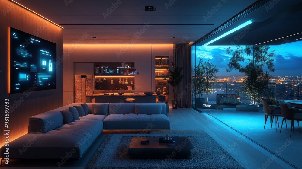 Futuristic Smart Homes with AI-Enhanced Emotional Well-being Systems: Homes where AI monitors residents' emotions and adjusts lighting, music, and other environmental factors to enhance mood. Futuristic Smart Homes with AI-Enhanced Emotional Well-being Systems: Homes where AI monitors residents' emotions and adjusts lighting, music, and other environmental factors to enhance mood.