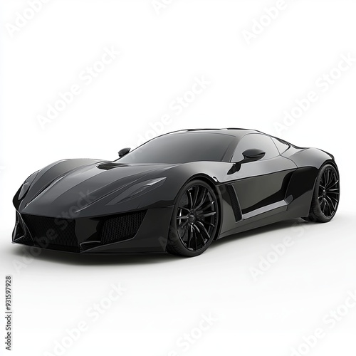 Super sports car on a white background. 3d illustration