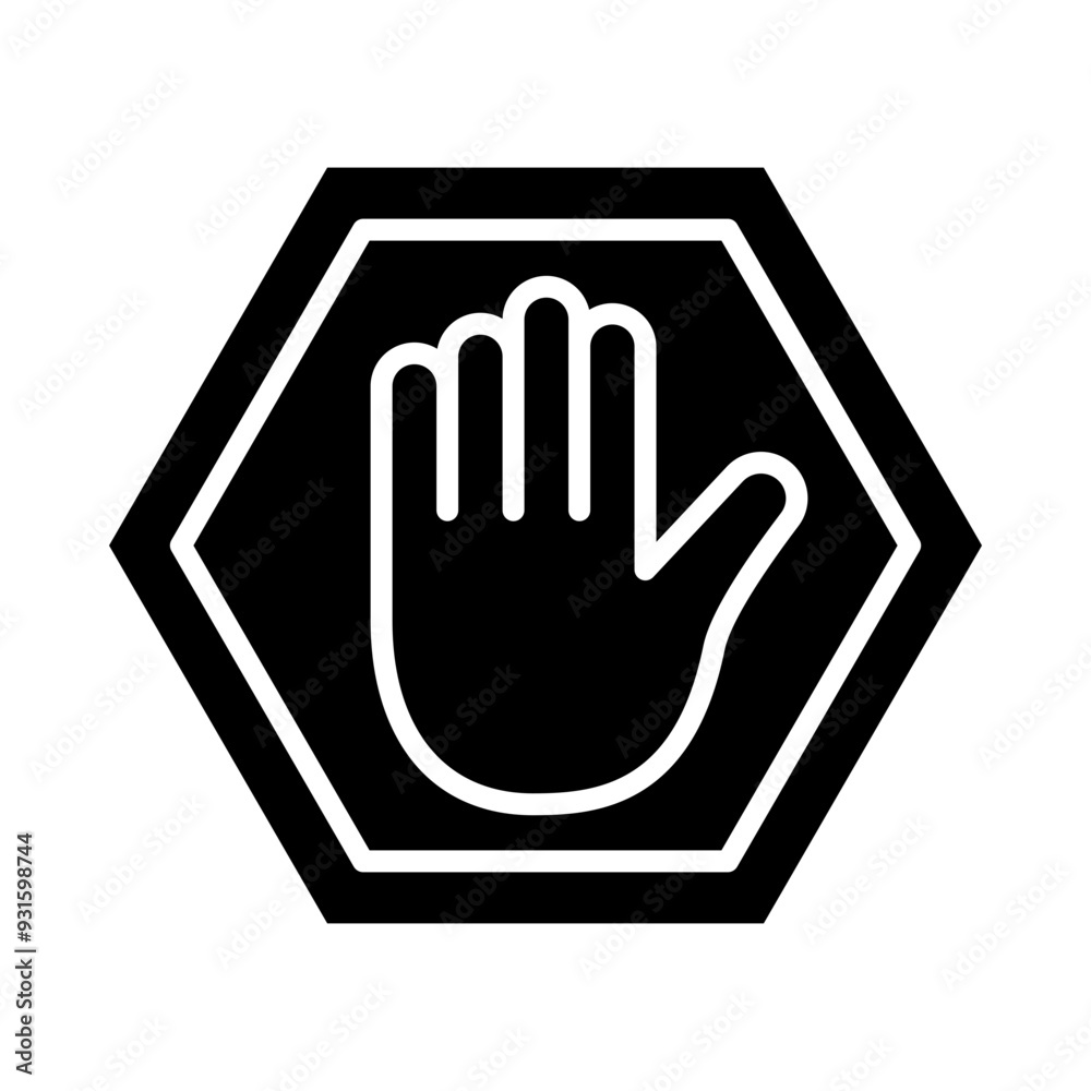 Obraz premium Stop glyph icon