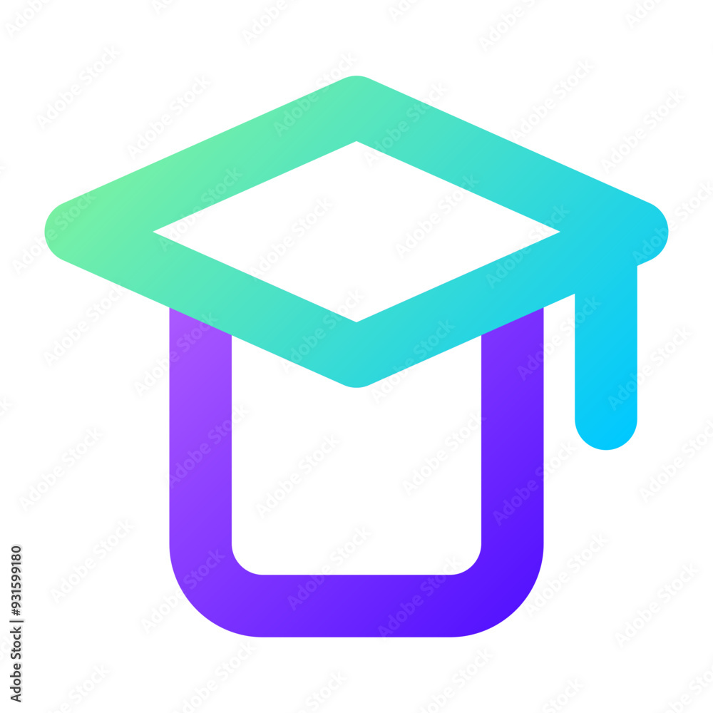 Degree Gradient Outline Two-Tone Style Icon Perfect for School and Education Theme Degree Gradient Outline Two-Tone Style Icon Perfect for School and Education Theme