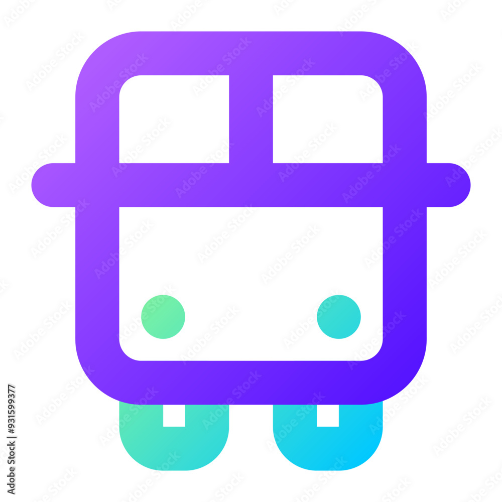 Obraz premium School Bus Gradient Outline Two-Tone Style Icon Perfect for School and Education Theme