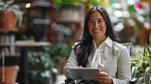 The smiling professional woman.