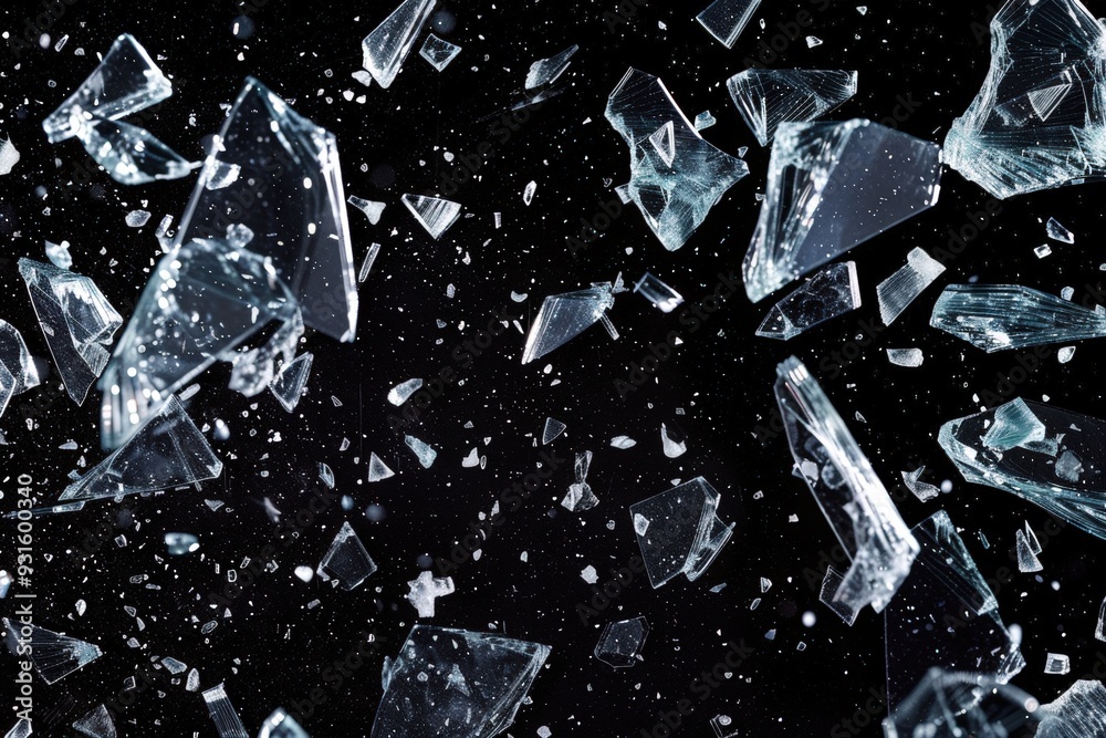 Shattered glass on black Shattered glass on black