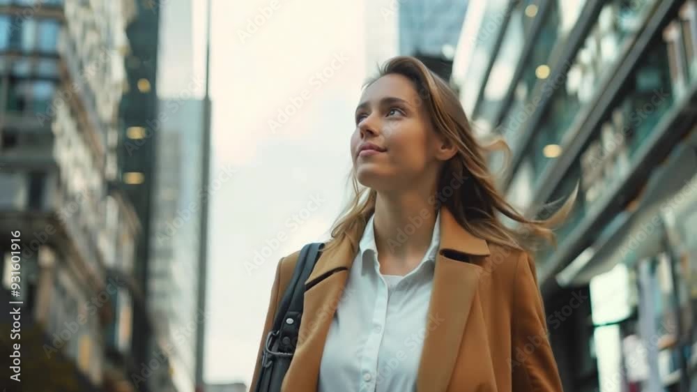 Busy business woman walking in the city Busy business woman walking in the city