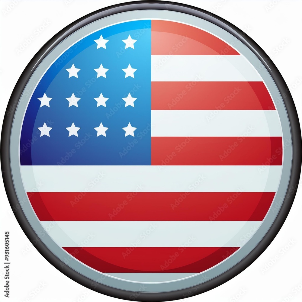 Fototapeta premium Patriotic American flag design button