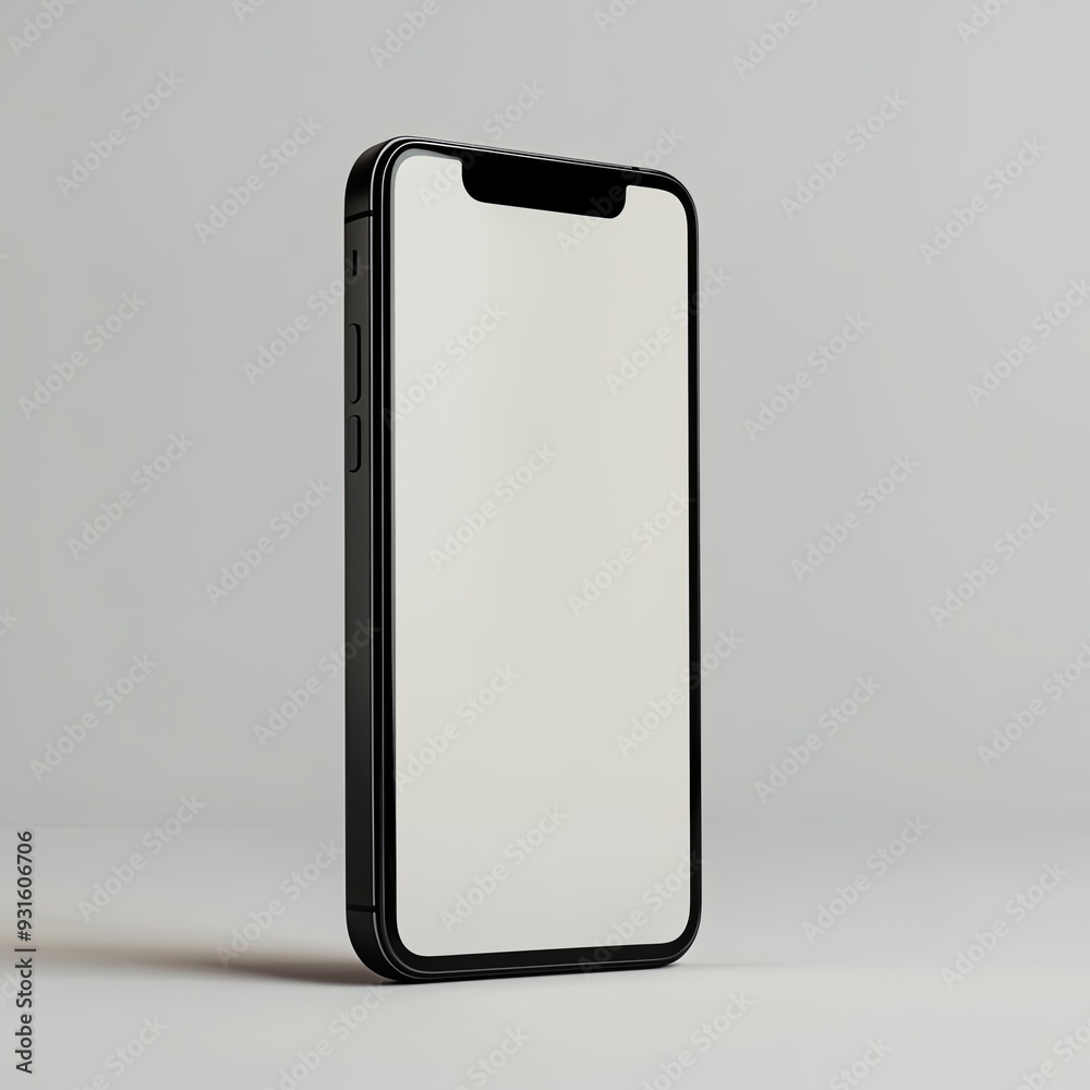 View of an Isolated Smartphone Mockup - 3d rendering View of an Isolated Smartphone Mockup - 3d rendering