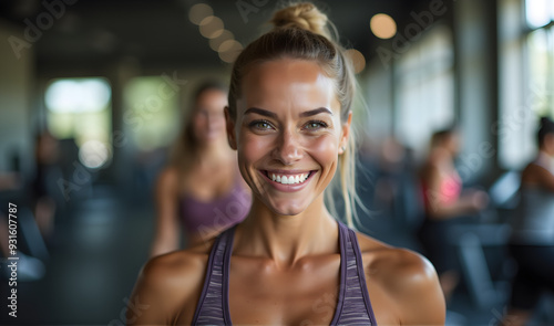 portrait of a smiling young woman in the gym Free Download portrait of a smiling young woman in the gym - GFXLoad