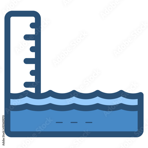 sea tide measuring gauge icon