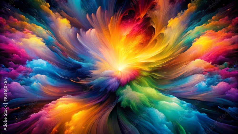 Vibrant colors popping against dark background Vibrant colors popping against dark background