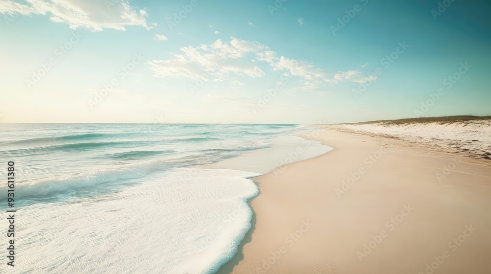 A pristine beach with untouched sand, capturing the potential and possibilities of a blank slate. A pristine beach with untouched sand, capturing the potential and possibilities of a blank slate.