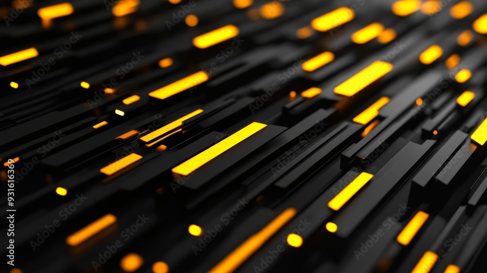 Abstract black and yellow Cyber Monday advertisement with sleek arrows pointing towards 90% off text and glitch effects scattered across a dark background Abstract black and yellow Cyber Monday advertisement with sleek arrows pointing towards 90% off text and glitch effects scattered across a dark background