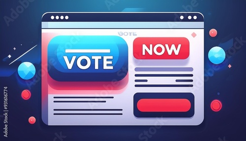 'VOTE NOW' button on a social media page with engagement metrics visible photo