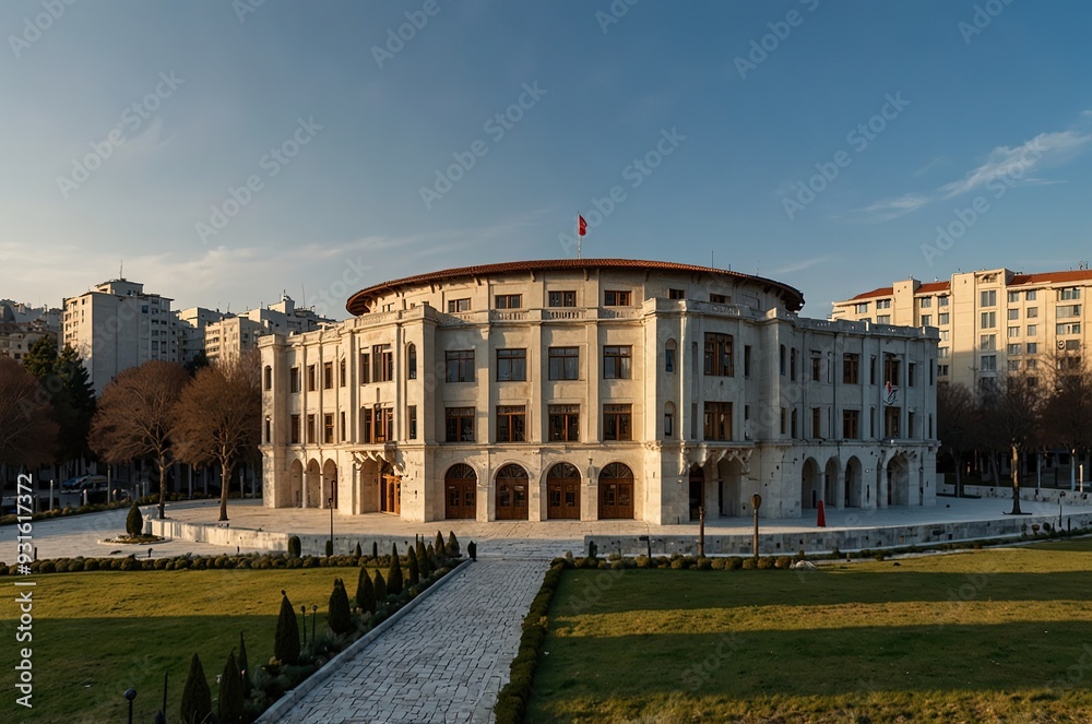 Naklejka premium Eyup, Istanbul Turkey - January 13, 2023 : Old Rami Barracks, New Rami Library (Rami Kutuphanesi) Photo, Rami Eyup, Istanbul Turkey
