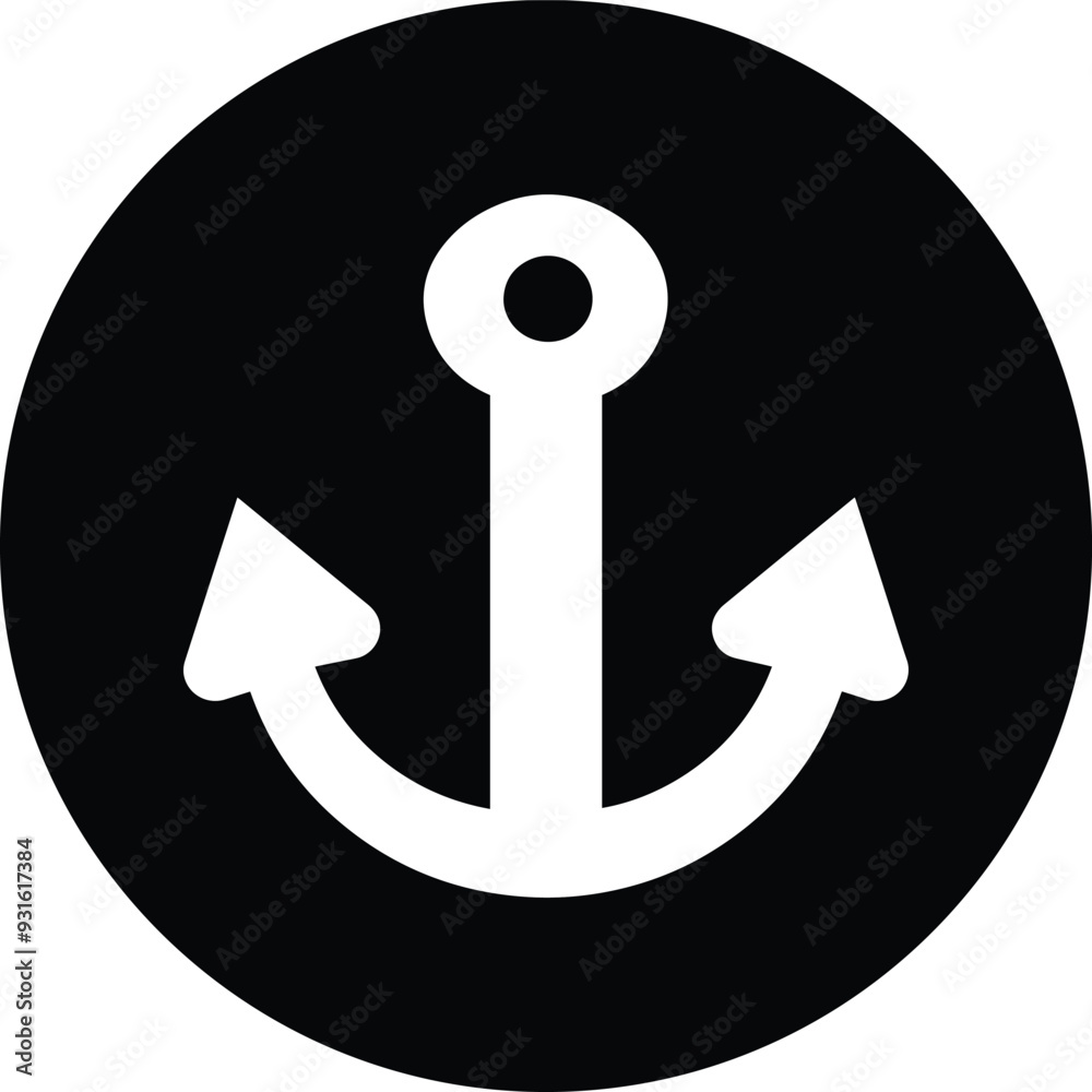 anchor icon on metal internet button anchor icon on metal internet button