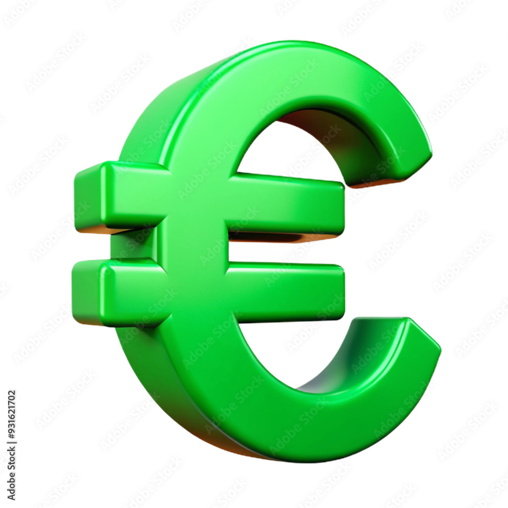 Obraz premium euro bills Symbol 3d cartoon style illustration