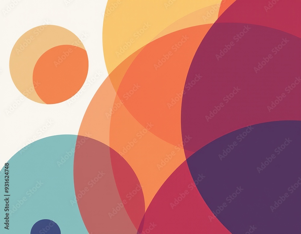 Obraz premium Vibrant Overlapping Circles Vector Background for Modern Graphic Design