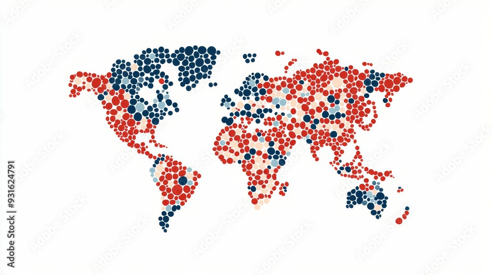 Fototapeta premium Chart showing the global spread of monkeypox with highlighted countries color-coded map on white background news and statistics 