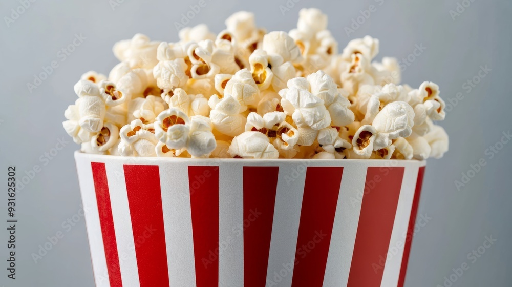 closeup of a popcorn bucket filled with cold, stale popcorn, unappetizing and dry appearance, isolated on a gray background closeup of a popcorn bucket filled with cold, stale popcorn, unappetizing and dry appearance, isolated on a gray background