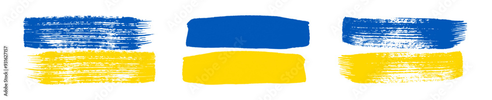 Set of Ukrainian national flags Set of Ukrainian national flags