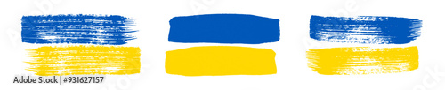 Set of Ukrainian national flags