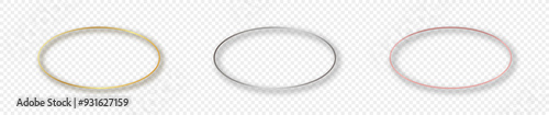 Set of three oval shape frames