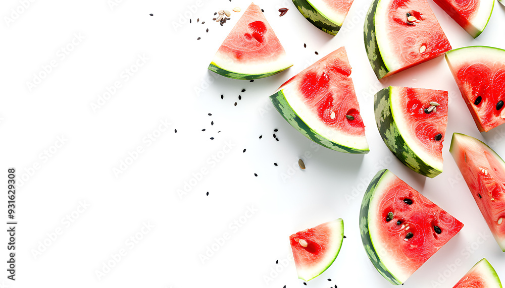 Ripe striped watermelon isolated on white Ripe striped watermelon isolated on white