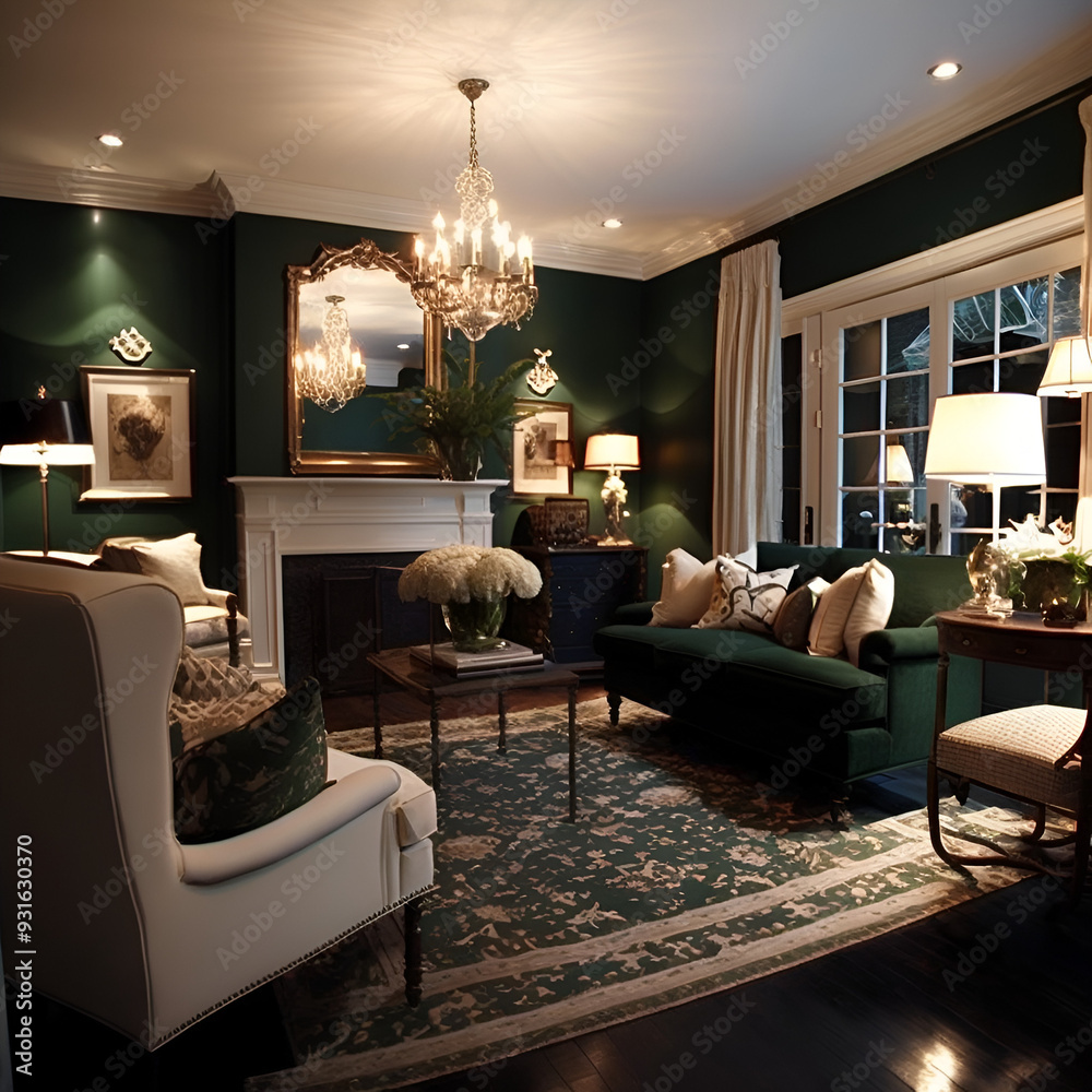 Beautifully transformed living room exuding warmth and elegance, rich ...