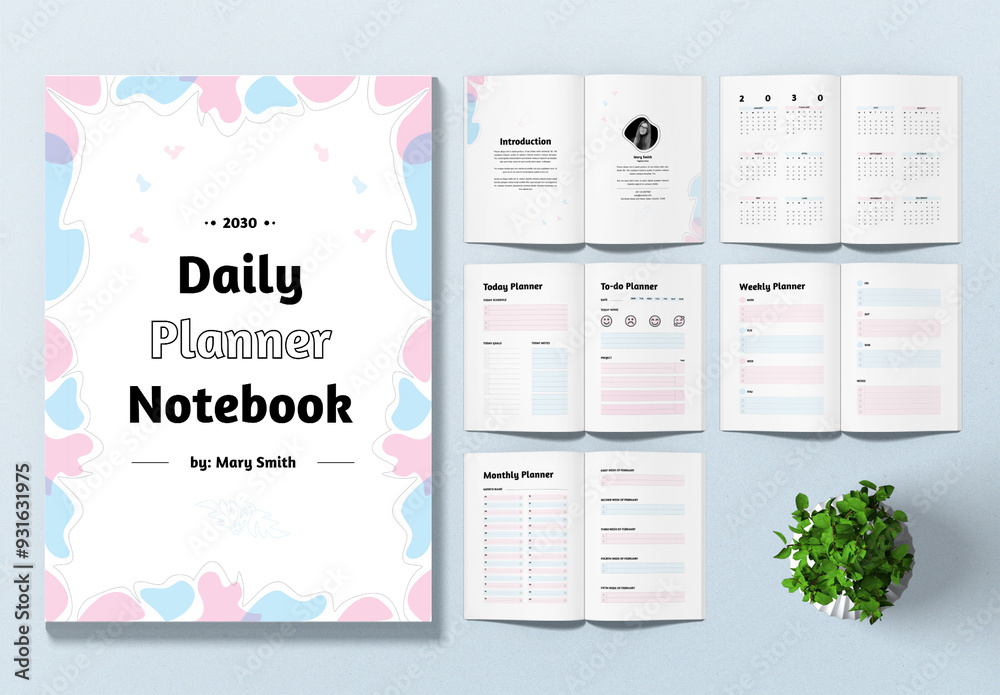 Daily Planner Template Layout Stock Template | Adobe Stock