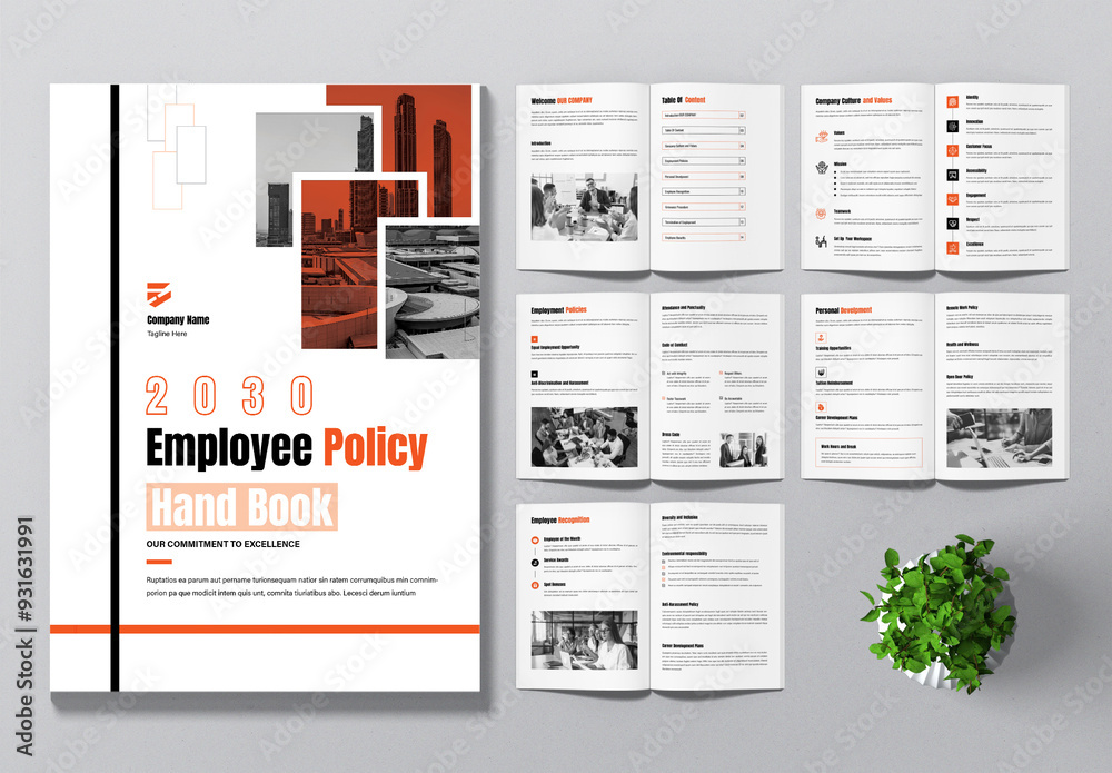 Work Handbook Layout Example Employee Handbook Template Layout Stock Template | Adobe Stock