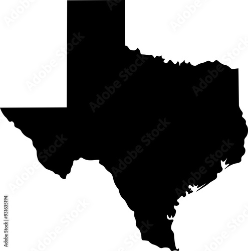 State of Texas Silhouette Outline Graphic Design with Transparent Background