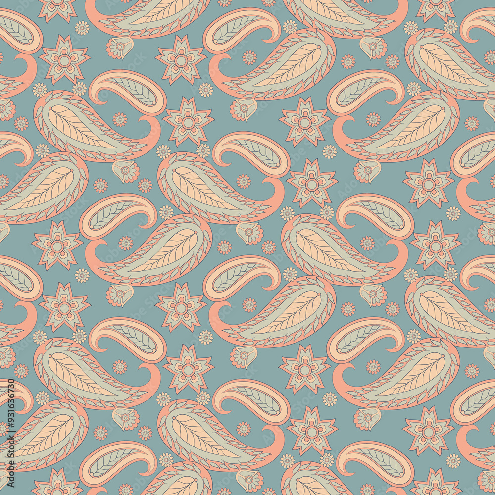 Paisley Floral oriental ethnic Pattern. Seamless Ornament. Damask fabric patterns. Paisley Floral oriental ethnic Pattern. Seamless Ornament. Damask fabric patterns.