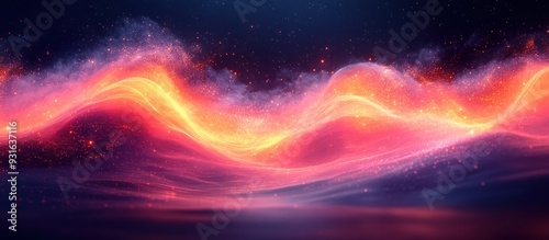 Abstract Glowing Wave with Stars