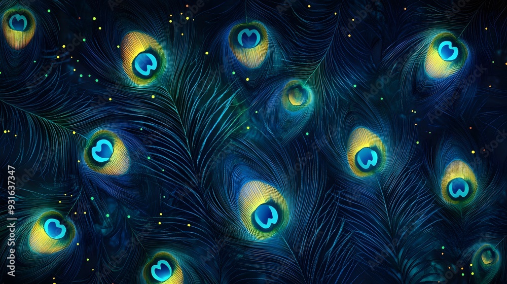 Obraz premium Peacock Feather Abstract Background.