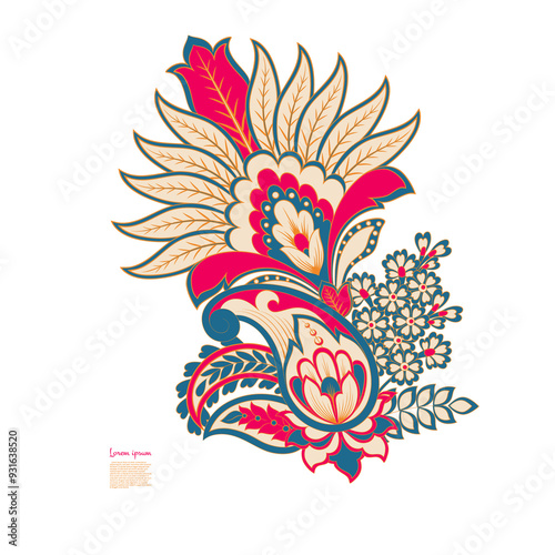Wallpaper Mural Paisley Floral oriental ethnic Pattern. Damask Ornament Torontodigital.ca