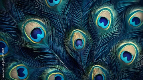 Peacock Feather Close Up.