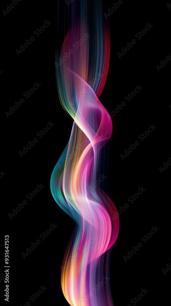 Abstract multicolored light streaks on a black Abstract multicolored light streaks on a black