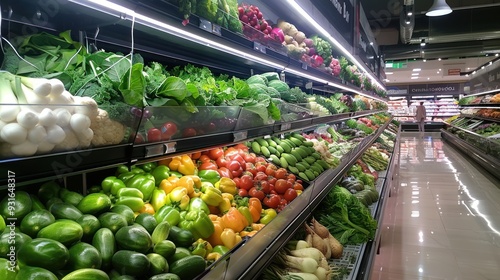 Wallpaper Mural Fresh Produce Aisle in a Grocery Store Torontodigital.ca