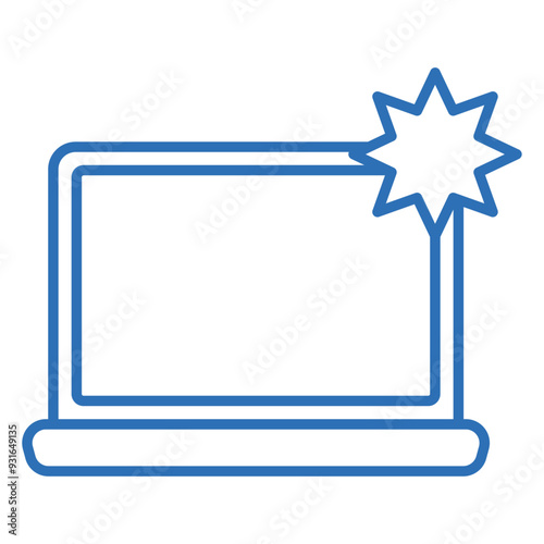 コンピューターの衝撃試験の編集可能な線のベクターアイコンイラスト