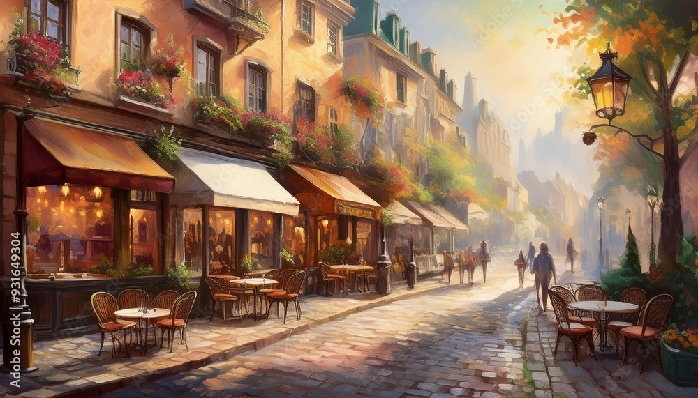 Fototapeta premium Venetian Vibes: A Smoky Café Retreat Amidst Architectural Grandeur