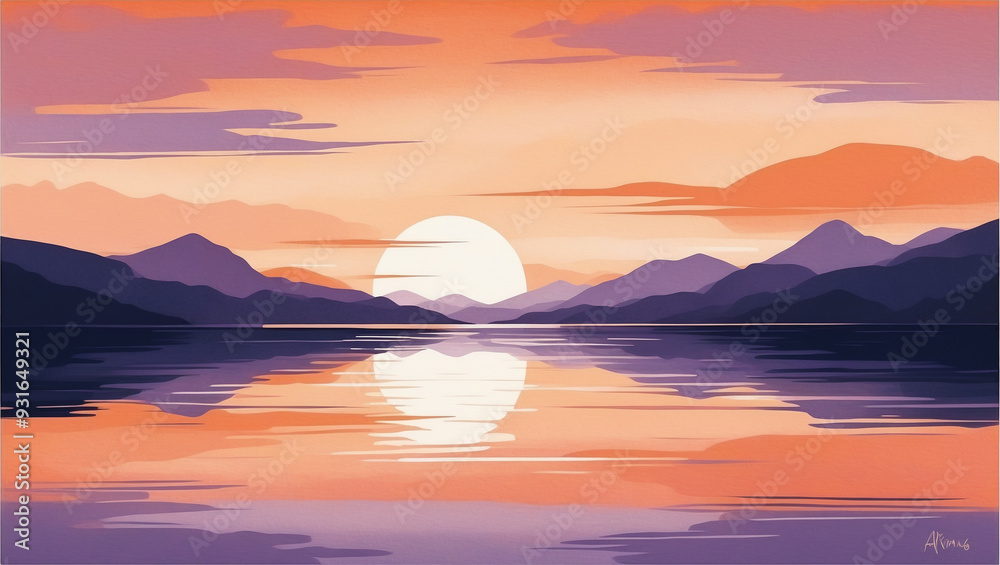 Twilight Harmony background, an abstract portrayal of a peaceful sunset over a calm lake, the sky filled with beautiful colors, creating a harmonious atmosphere, Twilight Harmony background, an abstract portrayal of a peaceful sunset over a calm lake, the sky filled with beautiful colors, creating a harmonious atmosphere,