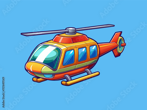 Helicopter 3D Illustration, Helicopter Vector, Helicopter Icon Vector Illustration, Helicopter Silhouette of an isolated 