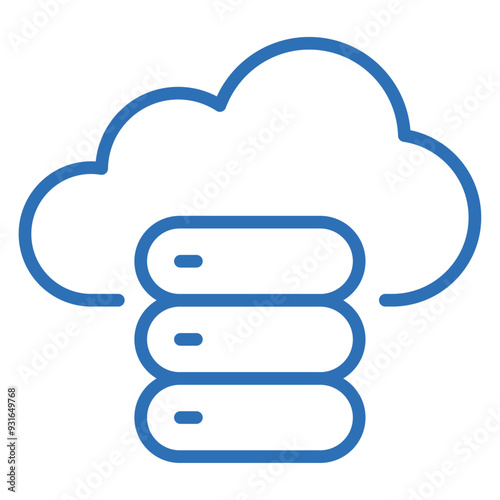 クラウドストレージの編集可能な線のベクターアイコンイラスト