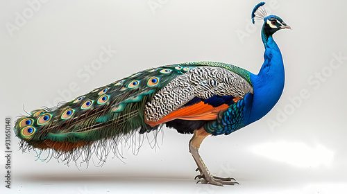 Art nouveau artistic image of peacock in a round shape,Luxurious peacock with an open tail,magnificent realistic peacock