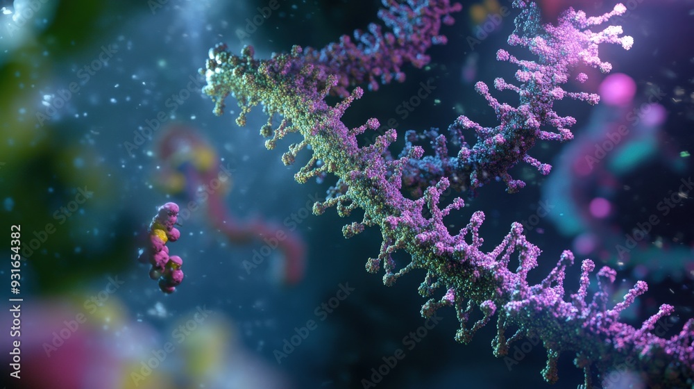 Fototapeta premium Bacterial transformation occurs as DNA is absorbed from the environment, illustrating microbial genetic exchange in real-time