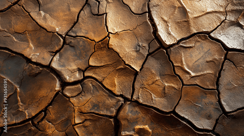 Cracked dry earth texture with deep fissures and rough surface. Generative AI Cracked dry earth texture with deep fissures and rough surface. Generative AI